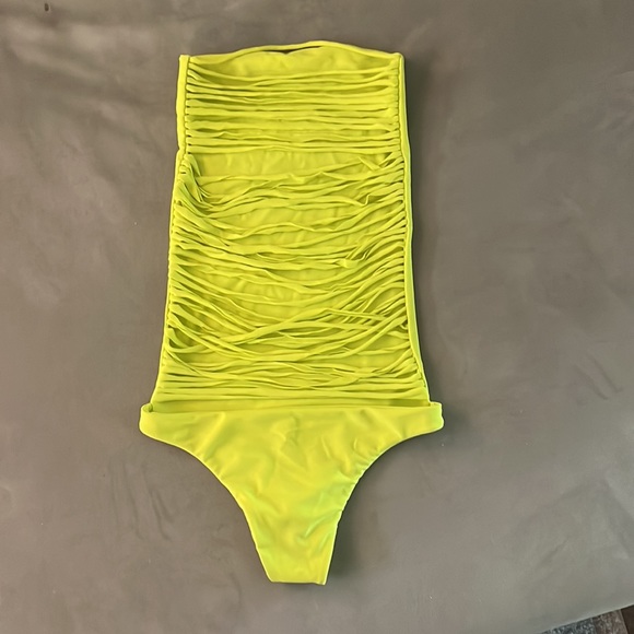 Mikoh Neon Yellow Strapless One-piece - Picture 2 of 3